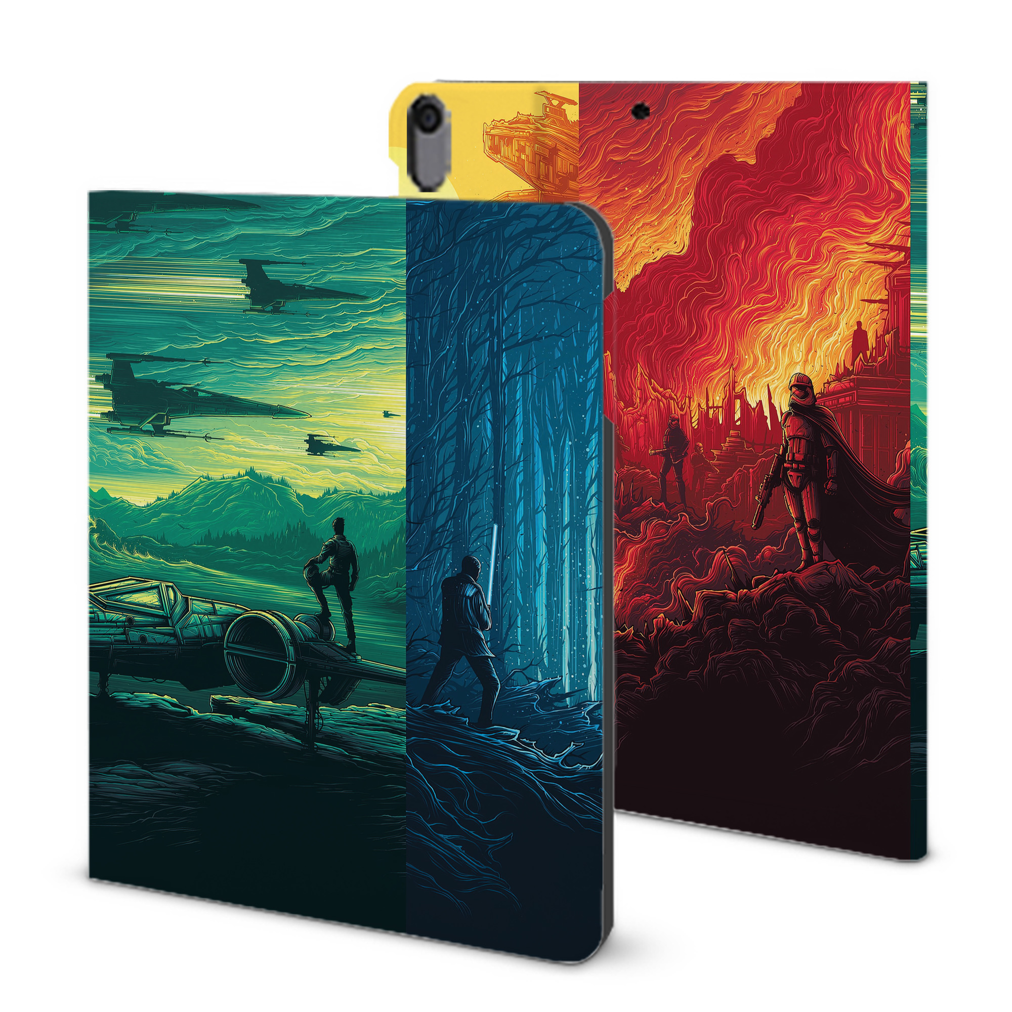 （画像用） スター・ウォーズ Star Wars IPad ケース ブック型 PUレザー TPU 耐衝撃 軽量 薄型 ペン収納なし 全面保護 IPad 各モデル対応